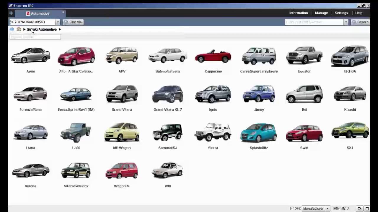 Suzuki EPC: Şasi ve Parça Sorgulama İçin En İyi Çözüm 1 Suzuki EPC Arayüzü